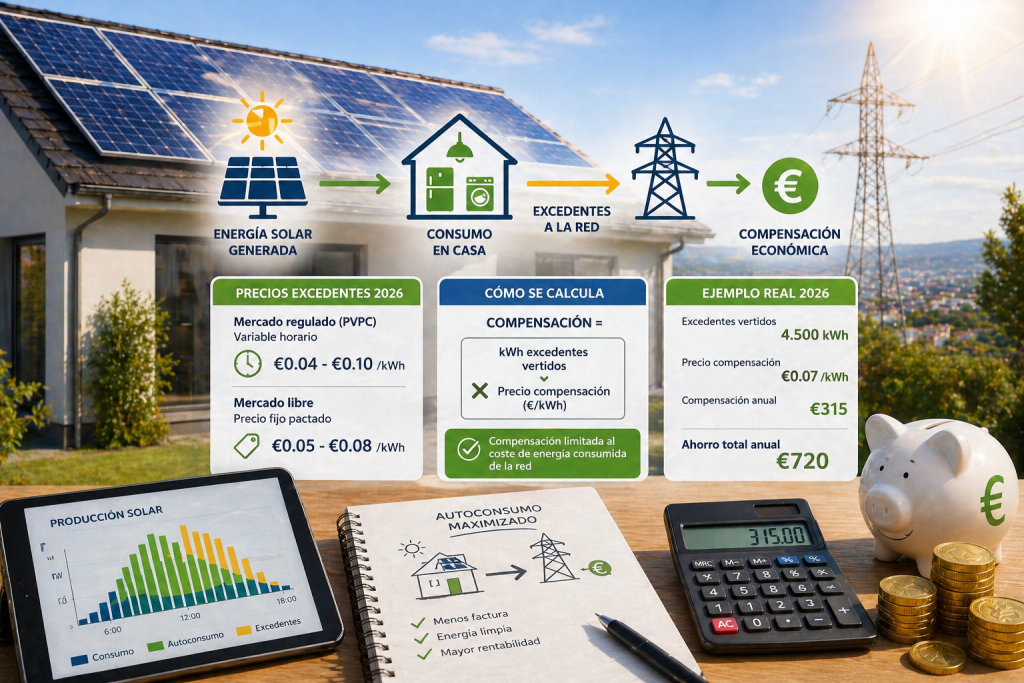 Precio Excedentes Autoconsumo: Cuánto Pagan y Cómo Calcularlo 2026 Precio Excedentes Autoconsumo