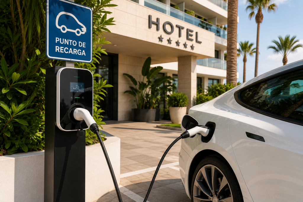 Puntos de carga en hoteles: normativa, ayudas y rentabilidad (Guía 2026) Puntos de carga en hoteles