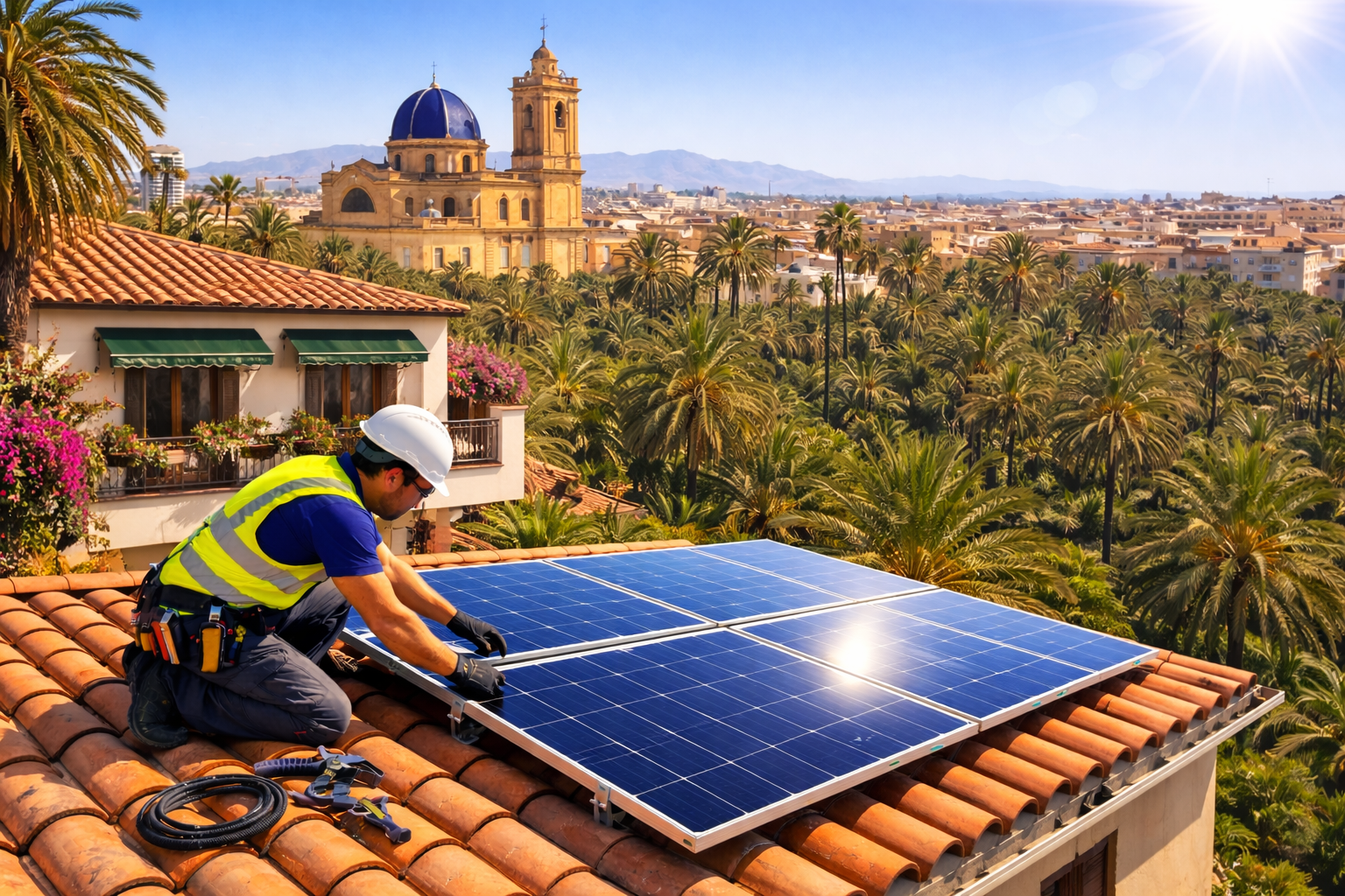 Inicio instalación placas solares elche